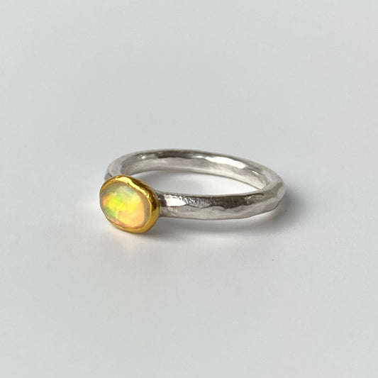 Handmade Opal Ring Sterling Silver 22ct Gold | Ram Rijal