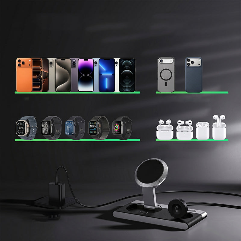 3-in-1 Foldable Magnetic Charger | Phone, Watch & Earbuds