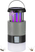 Mosquito zapper with purple light on a white background
