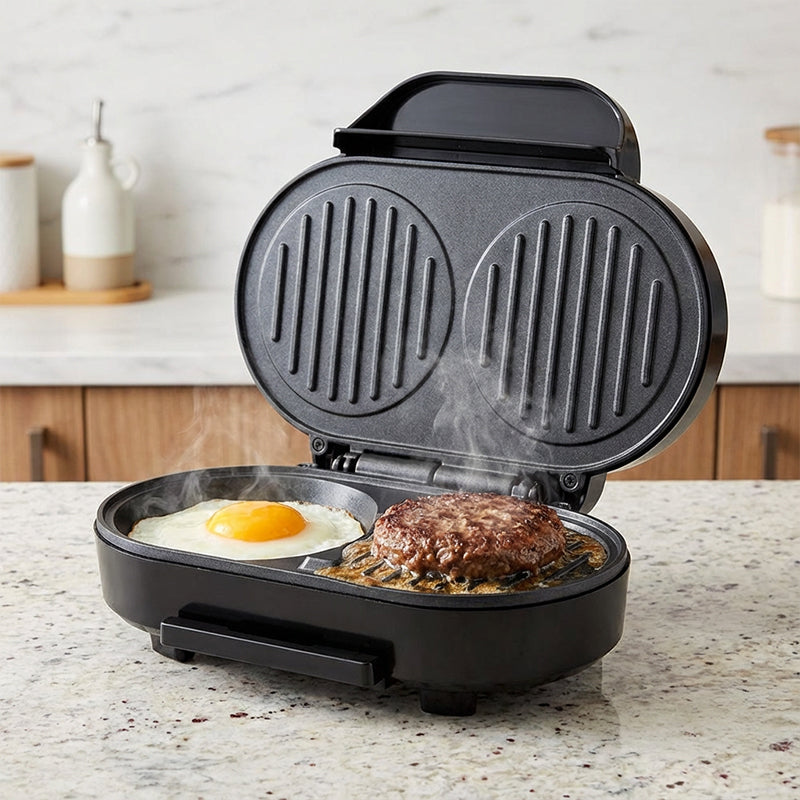 Double Breakfast Maker | Non-Stick, Two Plates, 1.2 kg