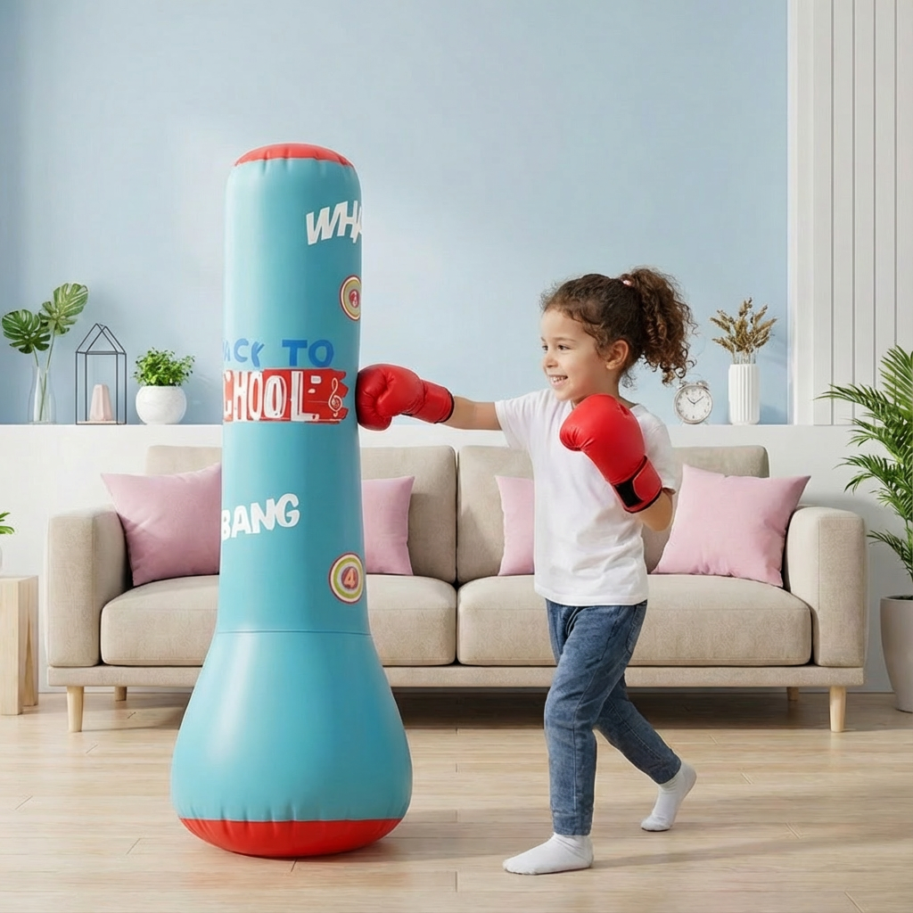 Kids Inflatable Punching Bag | Water Base, Soft Padding, Indoor/Outdoor