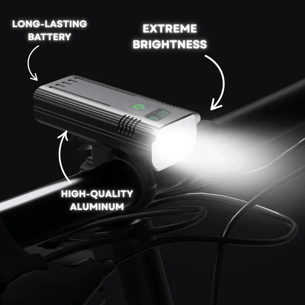 5000 Lumen Bike Light | USB-C, 10,000mAh Battery, Time Display