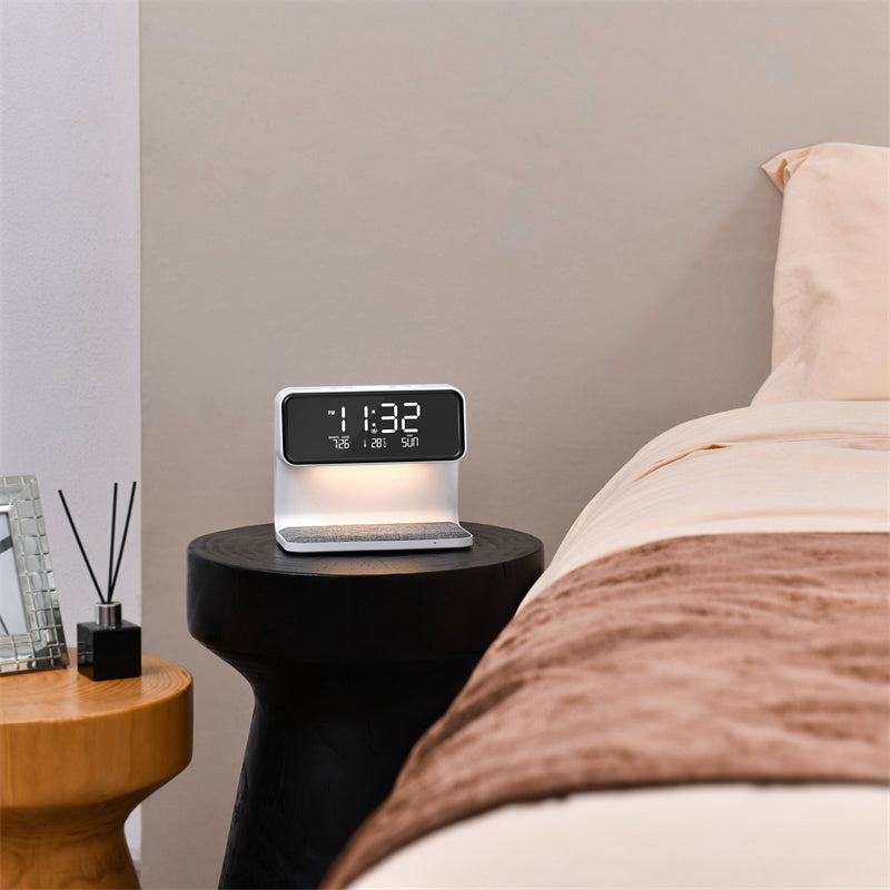 3-in-1 Alarm Clock | Wireless Charger & Dimmable Night Light