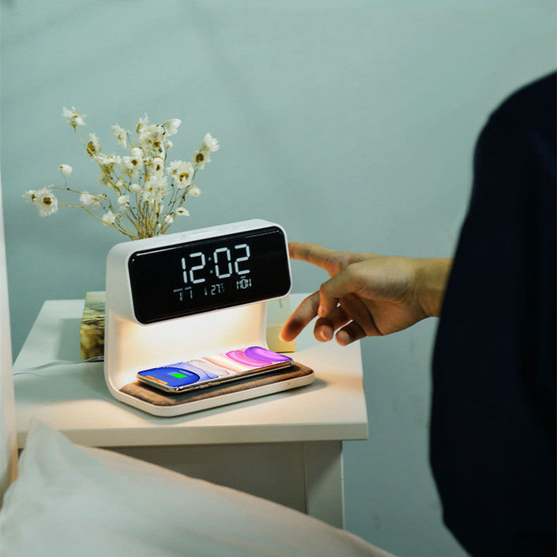3-in-1 Alarm Clock | Wireless Charger & Dimmable Night Light