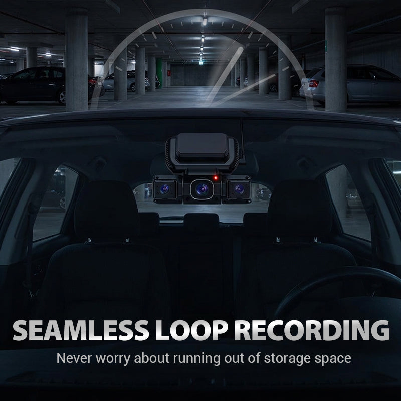 4-Channel Dashcam | 360° Surround View, Night Vision, GPS, WiFi