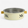 Compact Round Charcoal Grill | 28cm, Stainless Steel Grate, Wood Handles