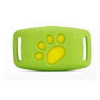 Green and yellow dog toy with paw print design on a white background