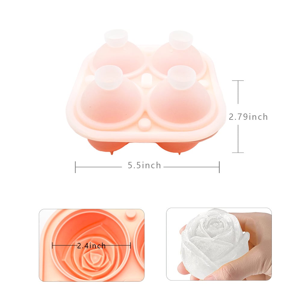 Rose Silicone Ice Tray | 3D Ice Cubes for Cocktails