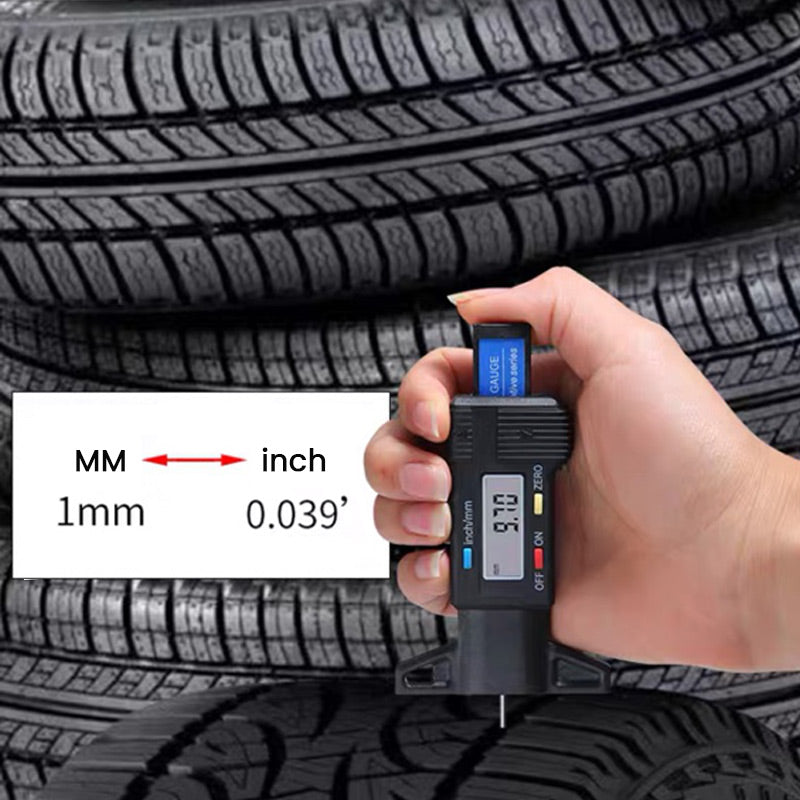 Digital Tyre Tread Depth Gauge | LCD Display, 0.01mm Accuracy