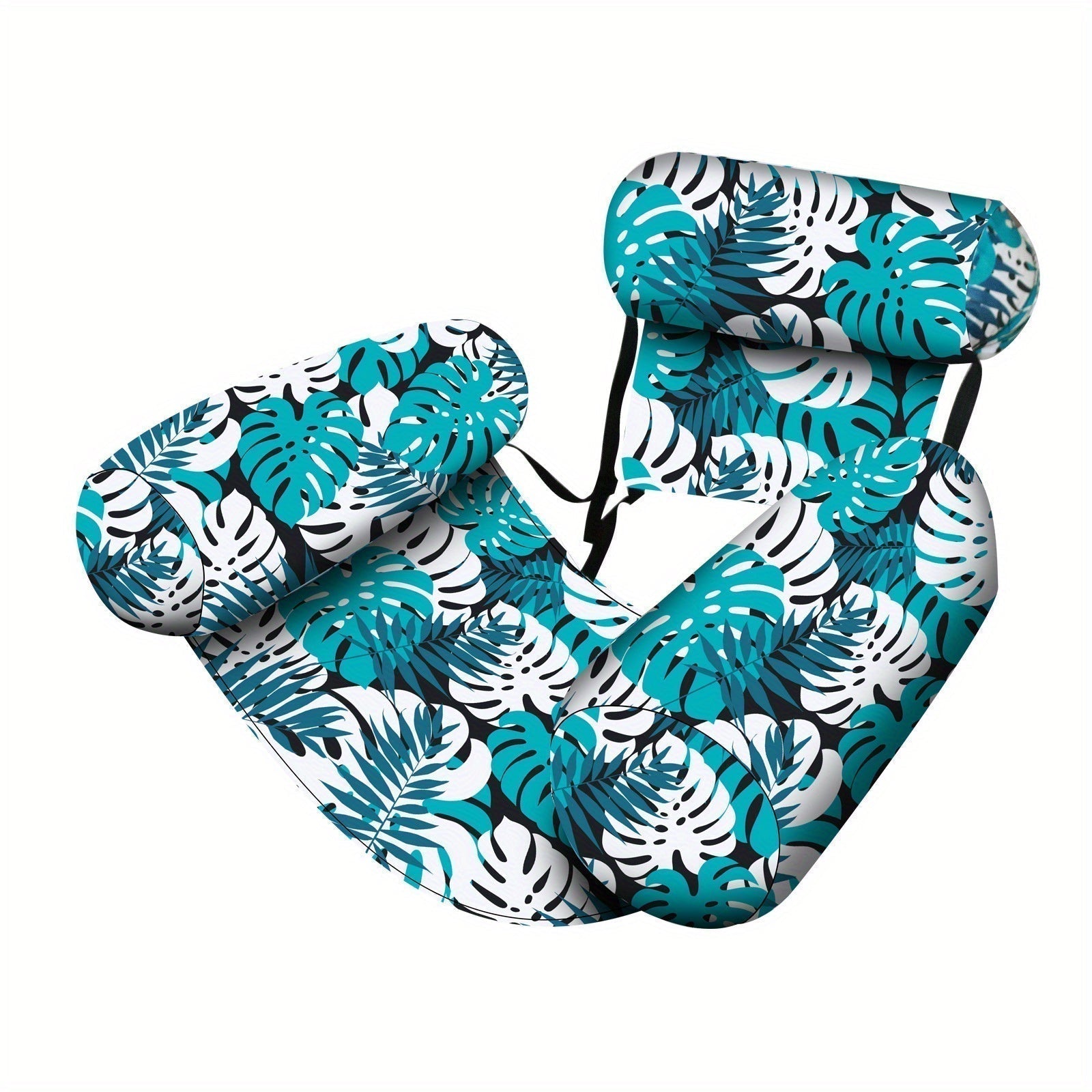 Car seat cover with tropical leaf pattern on a white background