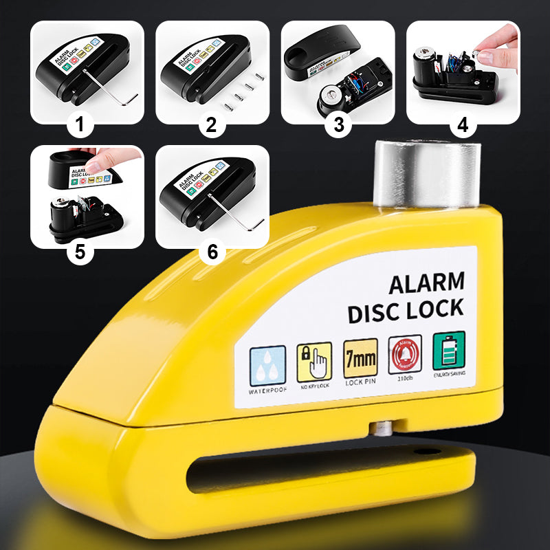 Disc Brake Lock with 110dB Alarm | For Motorcycles & Bicycles