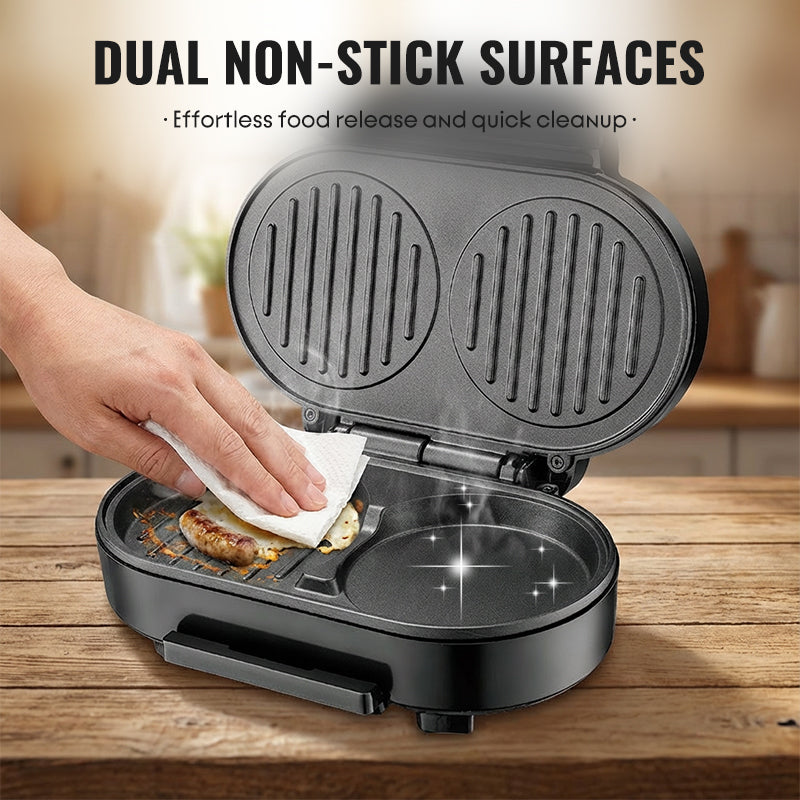 Double Breakfast Maker | Non-Stick, Two Plates, 1.2 kg