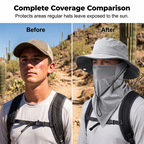 Sun Protection Hat with Removable Face Shield – 2-in-1 with Cooling Ice-Silk