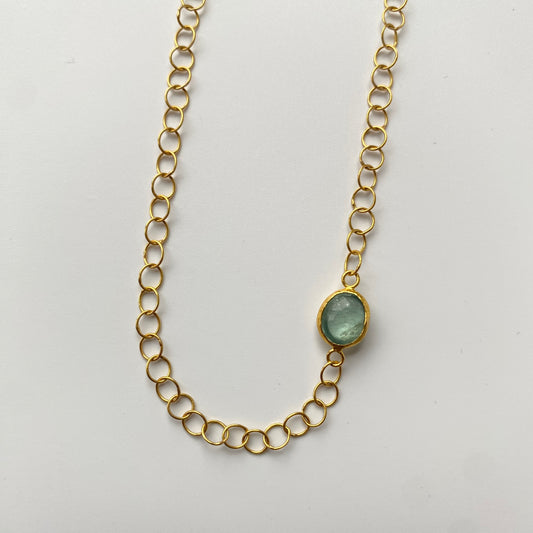 22ct Gold Aquamarine Necklace | Ram Rijal