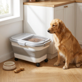 Collapsible Pet Food Container | Wheels, Lid & Scoop Included