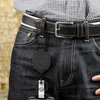 Retractable ID Holder | 80cm Reach, 360° Rotation, Carabiner Clip
