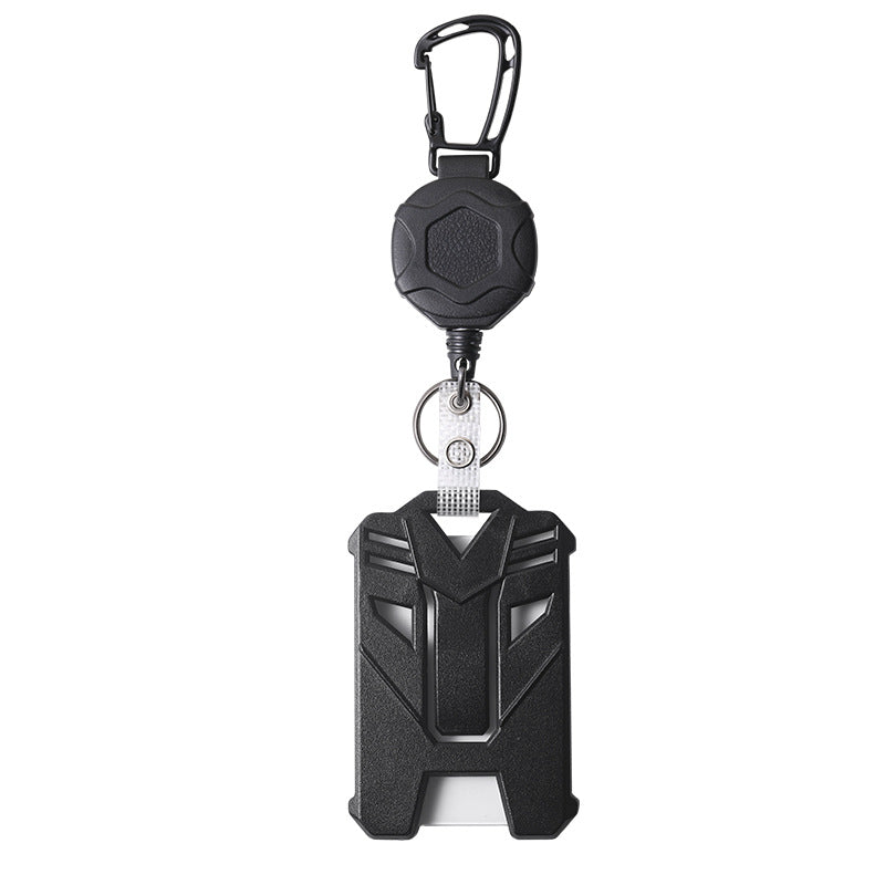 Retractable ID Holder | 80cm Reach, 360° Rotation, Carabiner Clip