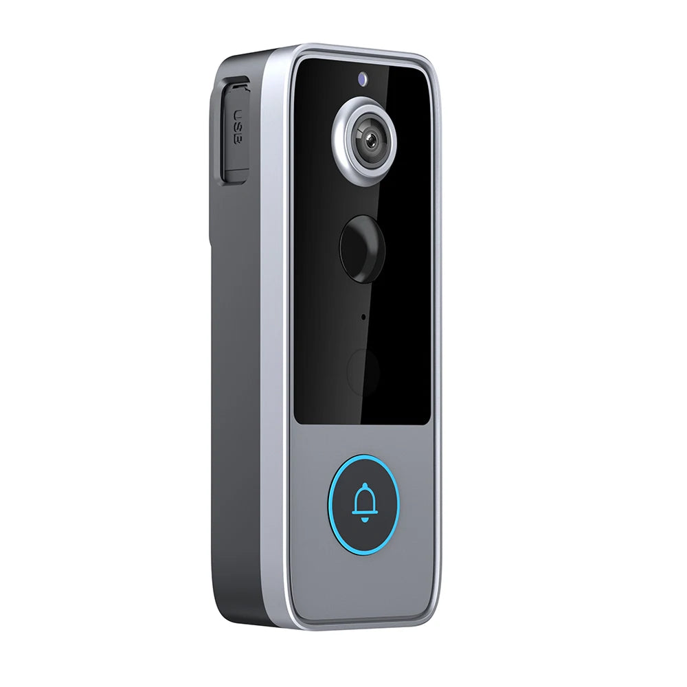 Smart doorbell with camera on a white background