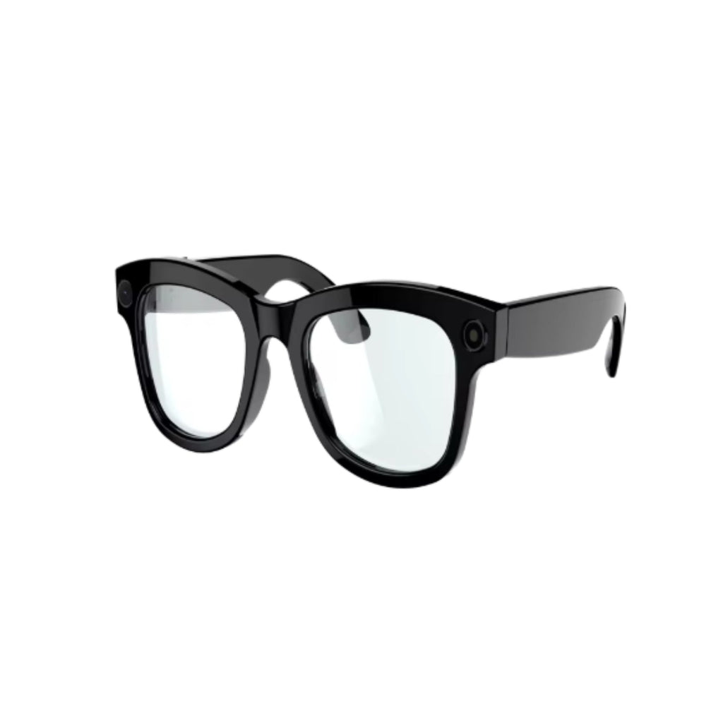 Black eyeglasses on a white background
