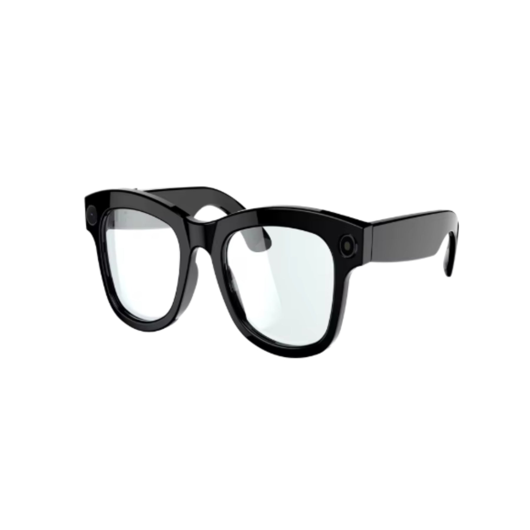 Black eyeglasses on a white background
