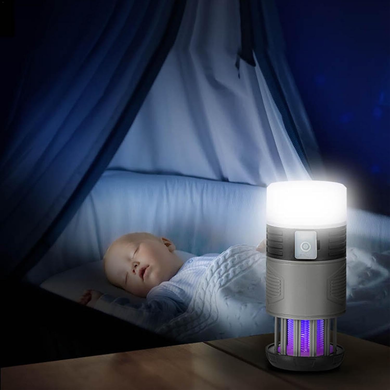 Solar Mosquito Lamp | UV Light Trap & LED Flashlight, 2000mAh