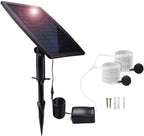 Solar panel with water pump and accessories on a white background