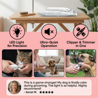 2-in-1 Pet Nail Clipper with LED | Quiet Trimmer for Dogs & Cats