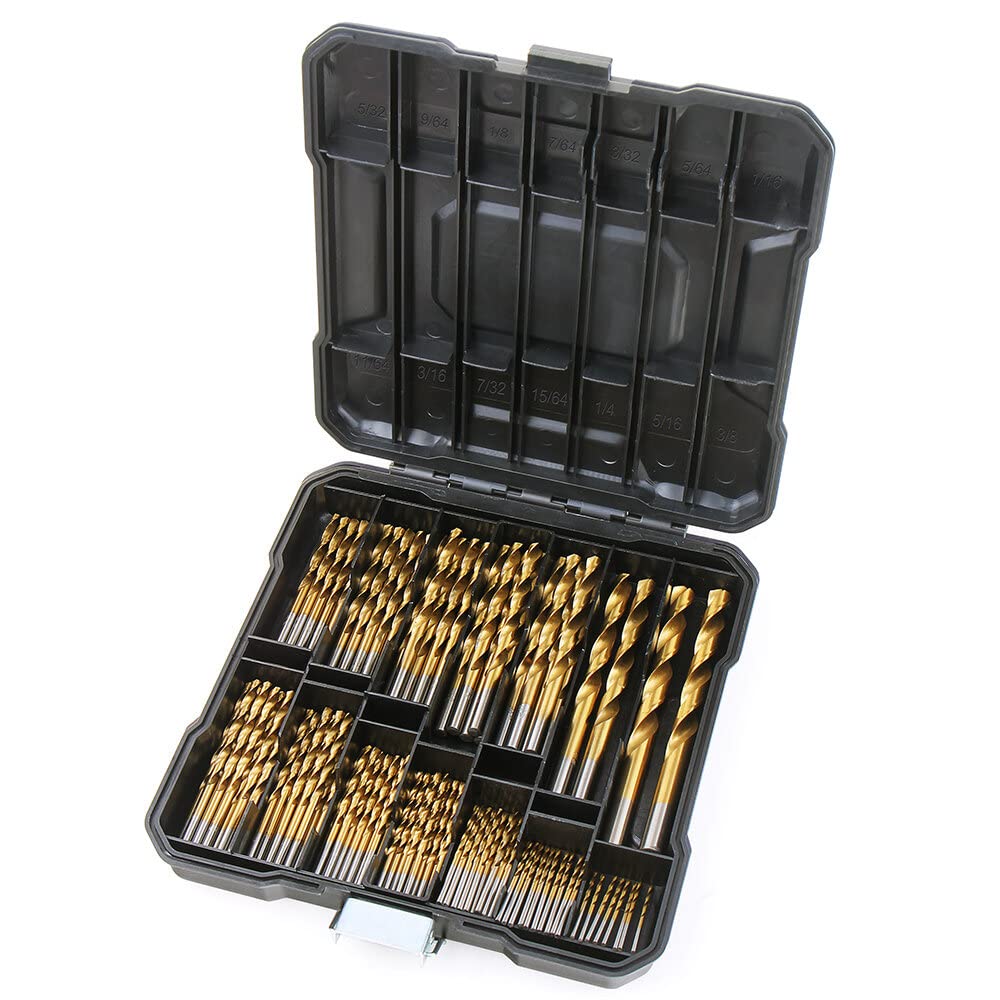 99-Piece Drill Bit Set | Titanium Coated, 135° Tip