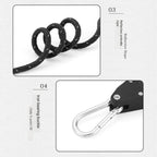Reflective rope with iron bearing buckle on a white background