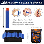 200 pcs soft bullets darts with packaging and usage instructions on a white background