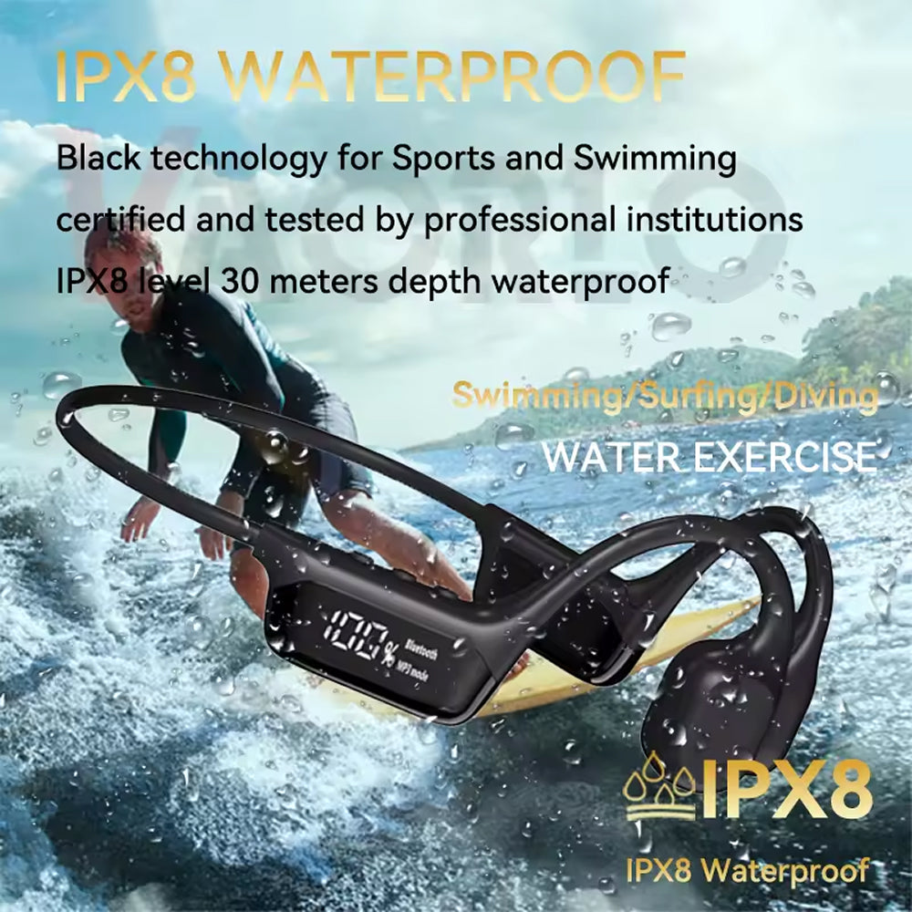 IPX8 Bone Conduction Swim Headphones