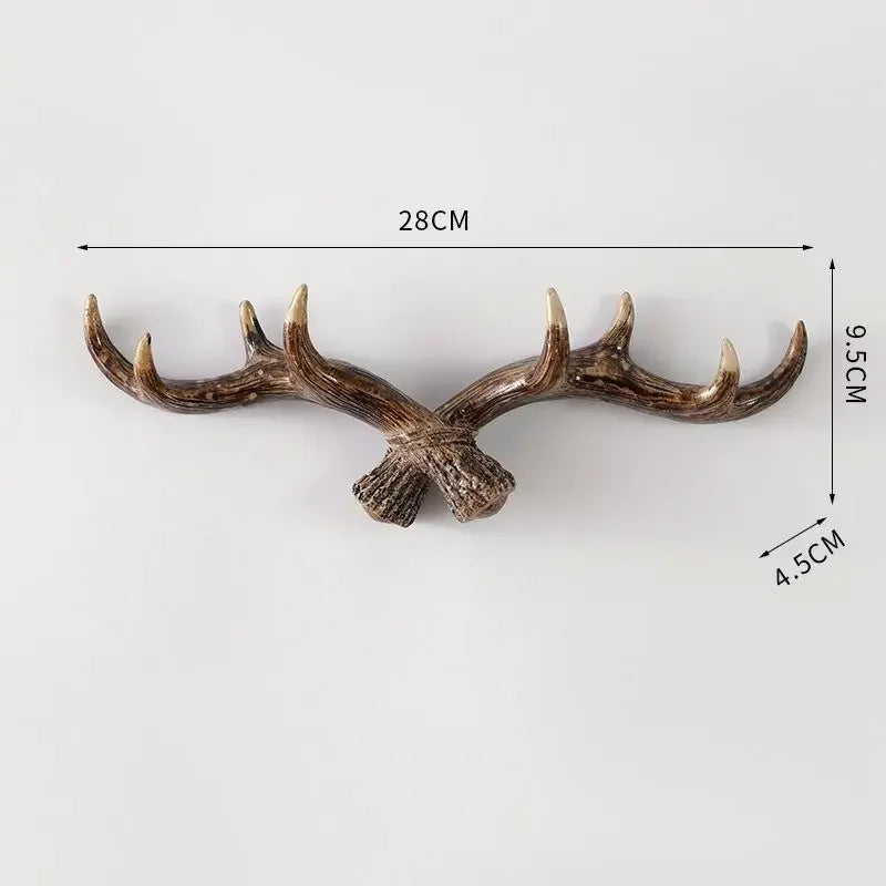 Decorative antlers with measurements on a white background