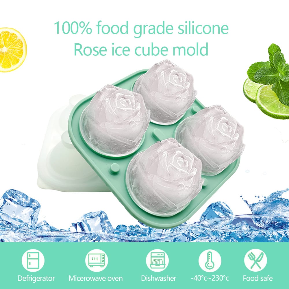 Rose Silicone Ice Tray | 3D Ice Cubes for Cocktails