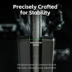 Bicycle tire with adjustable width feature on a blurred background
