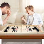 2-in-1 Table Football & Shuffleboard | Wooden Board, 58 x 31cm