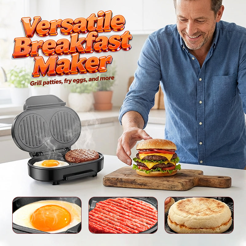Double Breakfast Maker | Non-Stick, Two Plates, 1.2 kg