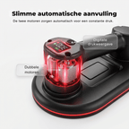Automotive pressure pump with digital display and text on a white background