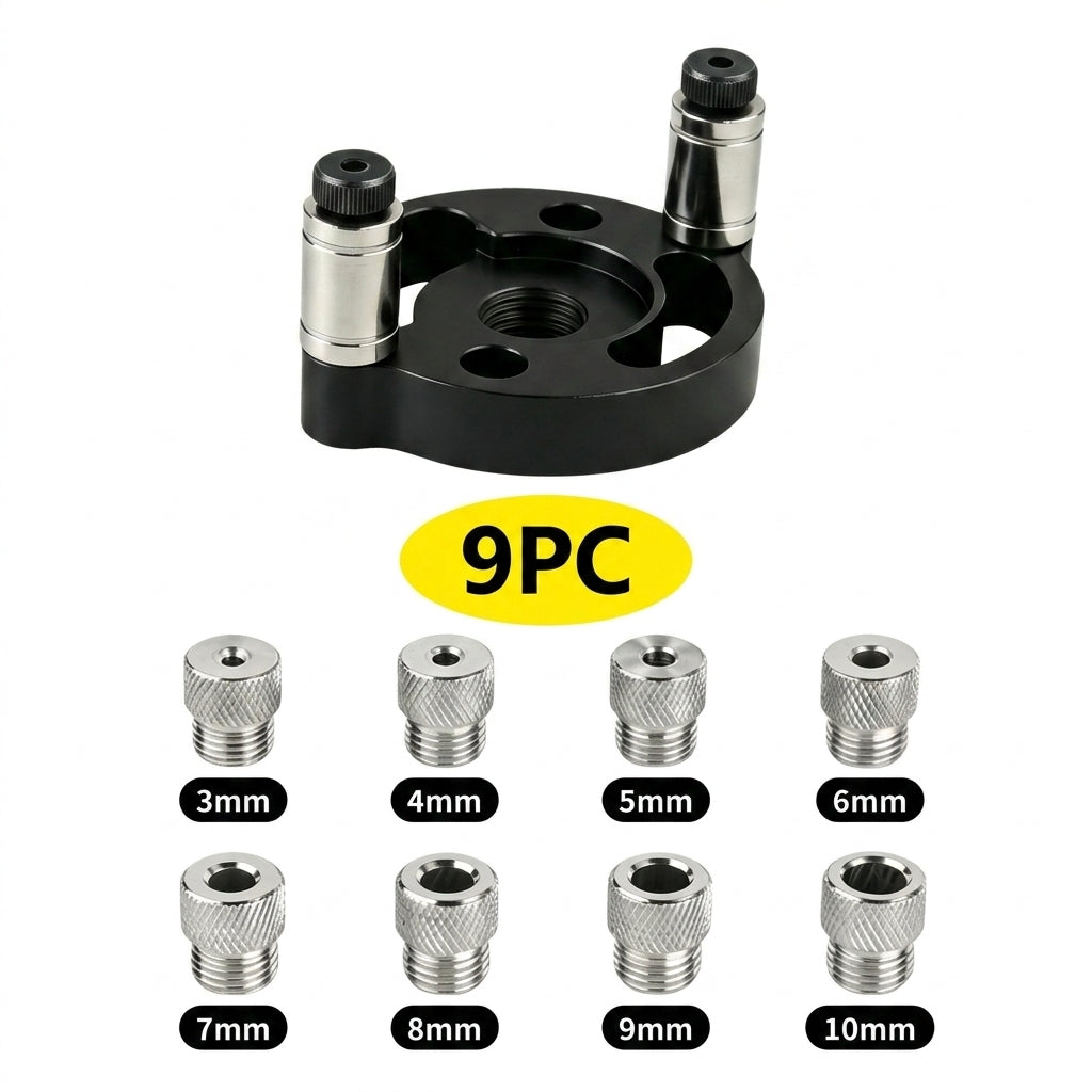Black and silver tool with 9 metal nozzles labeled from 3mm to 10mm on a white background.