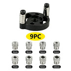 Black and silver tool with 9 metal nozzles labeled from 3mm to 10mm on a white background.
