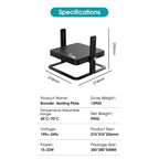 Brooder heating plate with specifications on a white background