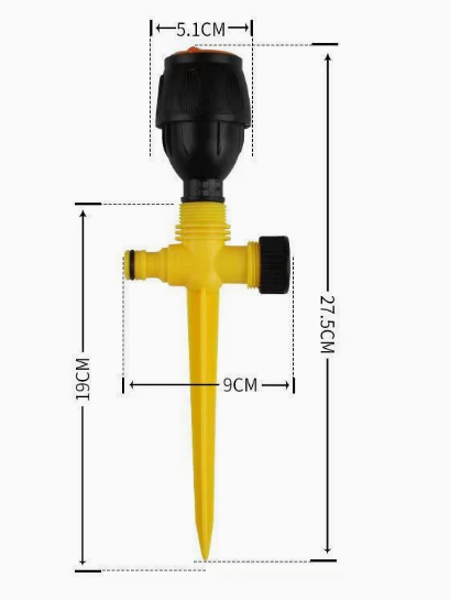 360° Lawn Sprinkler | Adjustable Spray, No Dry Spots, ABS Plastic