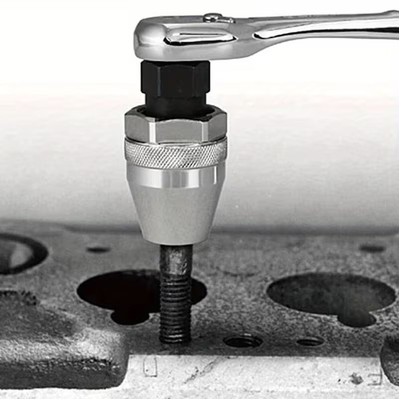 Close-up of a tool being used on a metal surface