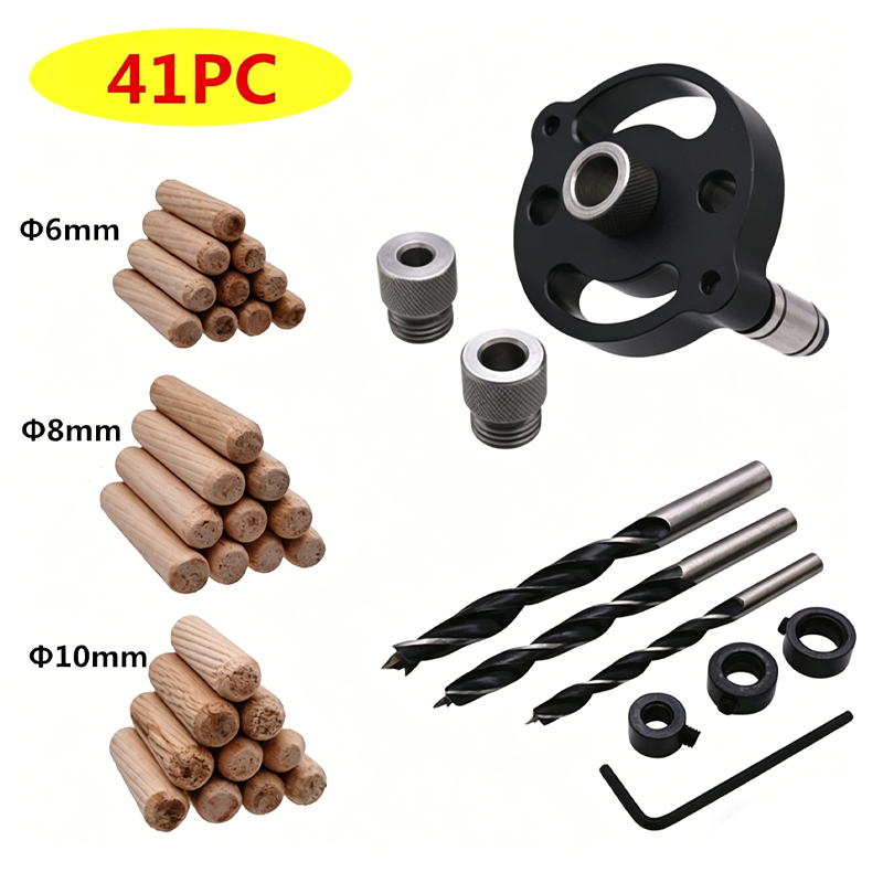 Self-Centering Drill Guide | Aluminium Alloy for Wood Joints