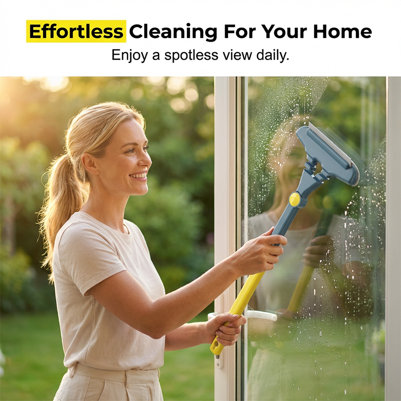 Telescopic Window Cleaner | High-Density Pad, Reaches High Windows