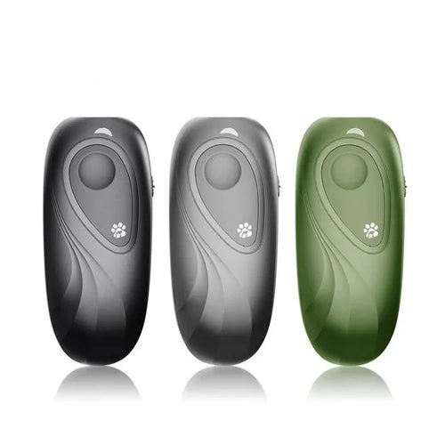 Three electronic devices with paw print symbols on a white background