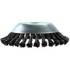 Cleaning brush with black bristles on a white background