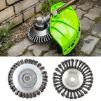 Cleaning tool with green dust collector attachment on a stone surface, showing close-up of brush heads.