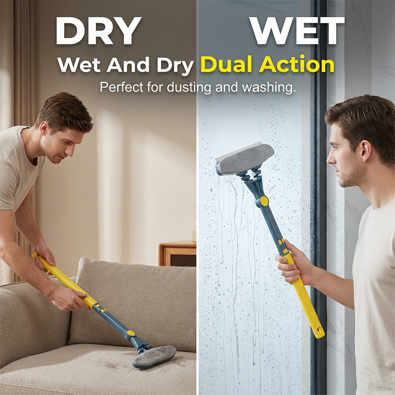 Telescopic Window Cleaner | High-Density Pad, Reaches High Windows