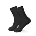 Pair of black socks on a white background