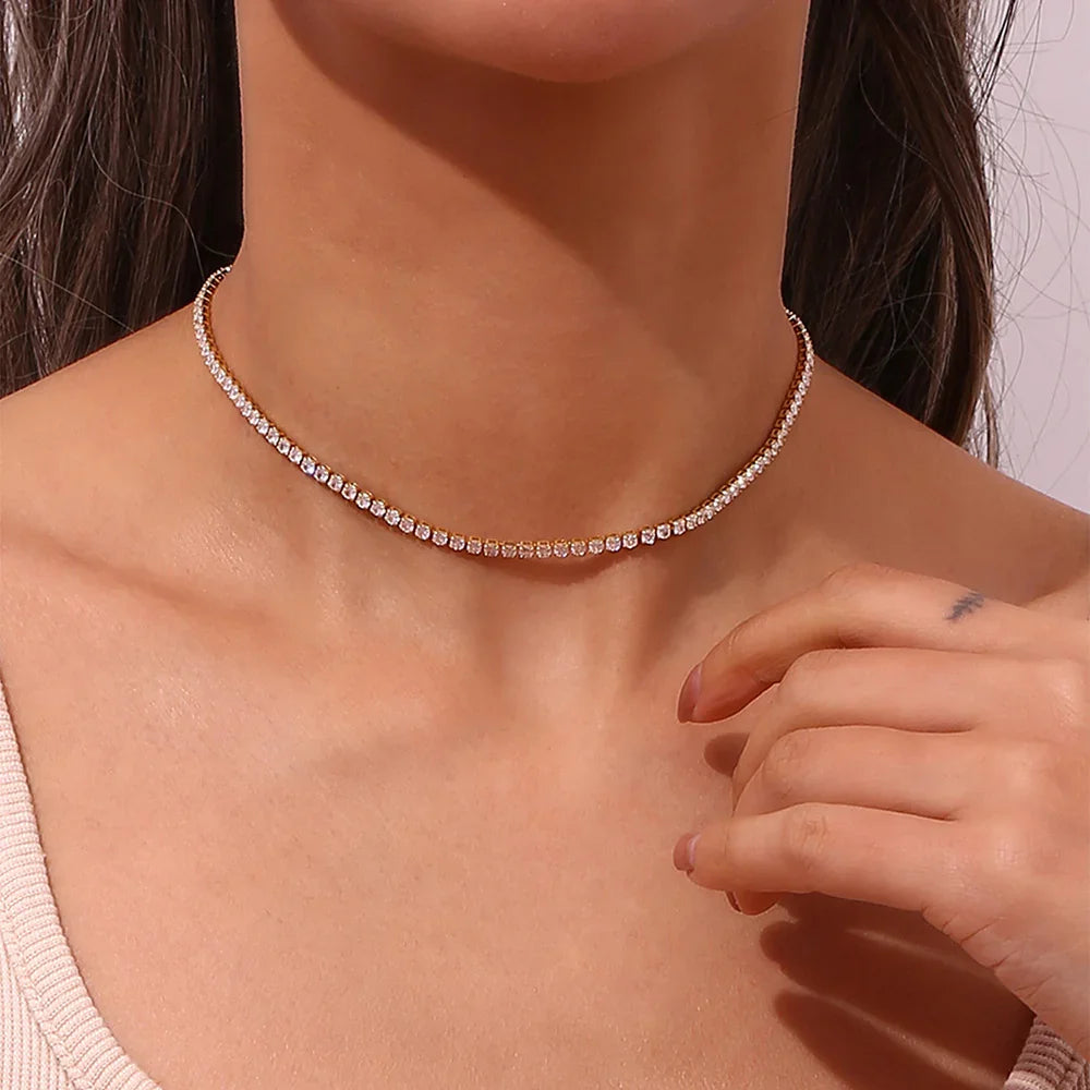 Necklace worn by a person with a neutral background